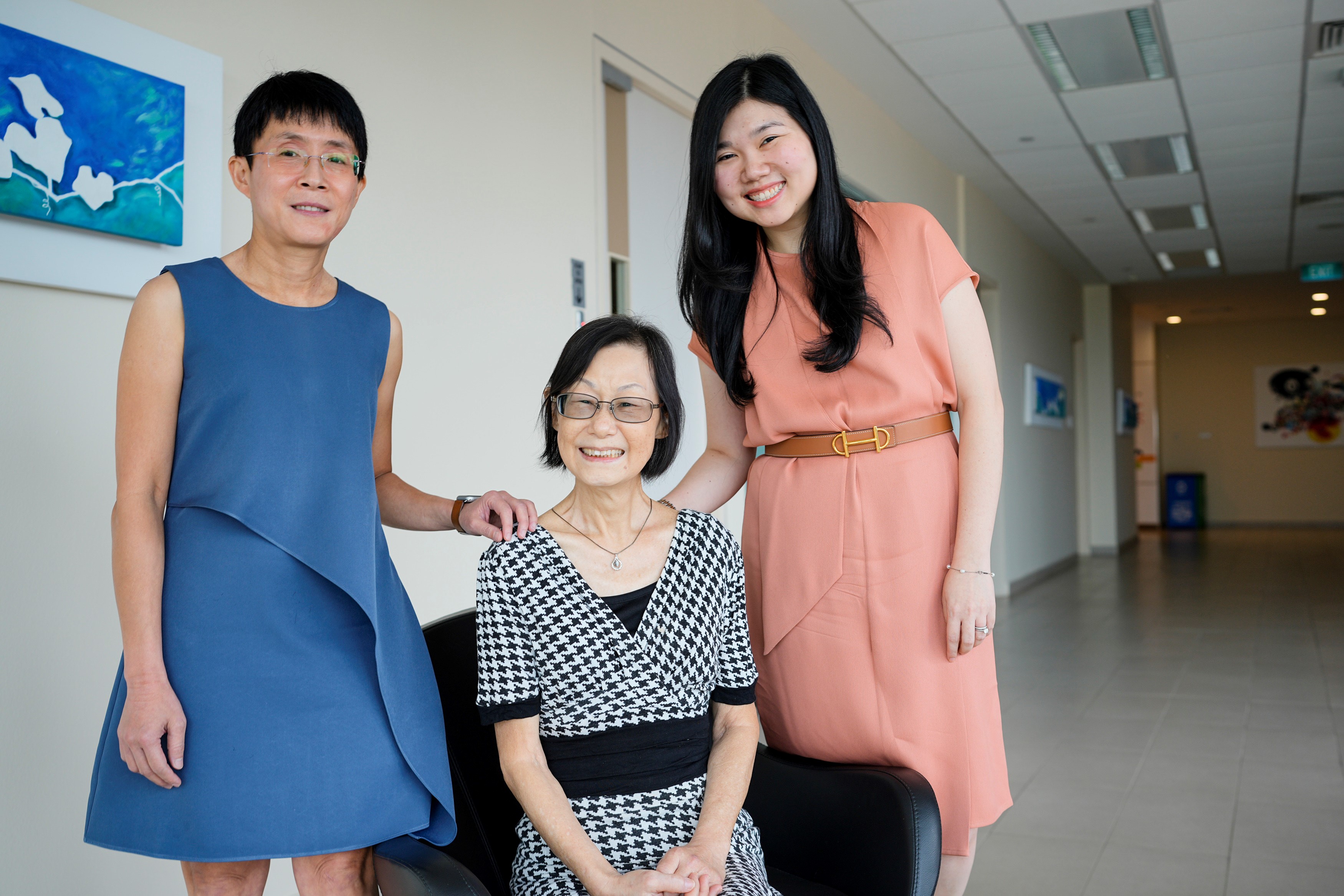 Breast cancer patient and professors