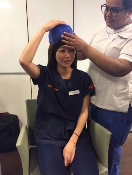 Start of a scalp cooling therapy