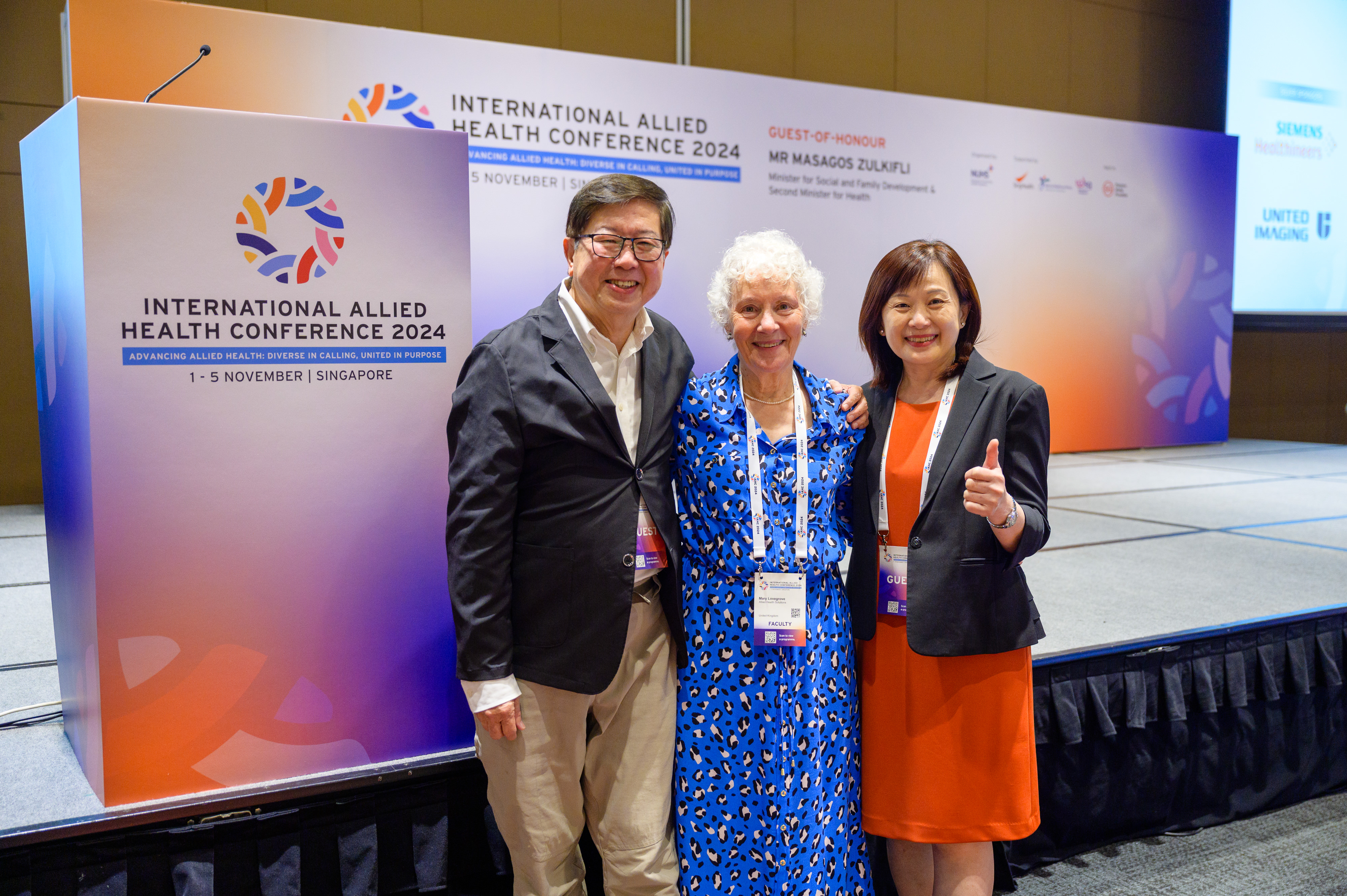 Photograph with Closing Keynote Speaker, Emeritus Prof Mary Lovegrove for IAHC 2024