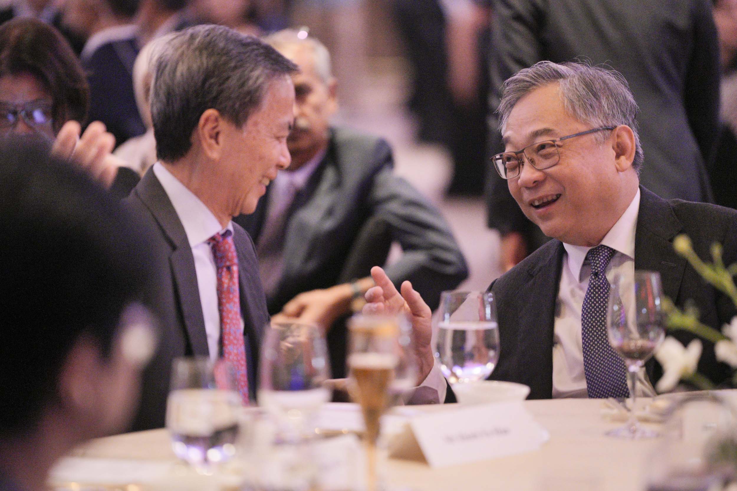 Mr Hsieh Fu Hua and Deputy Prime Minister Mr Gan Kim Yong at NUHS Tribute Awards Ceremony 2025